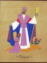 Plaquette Saint patron cadeau baptême, saint hortense